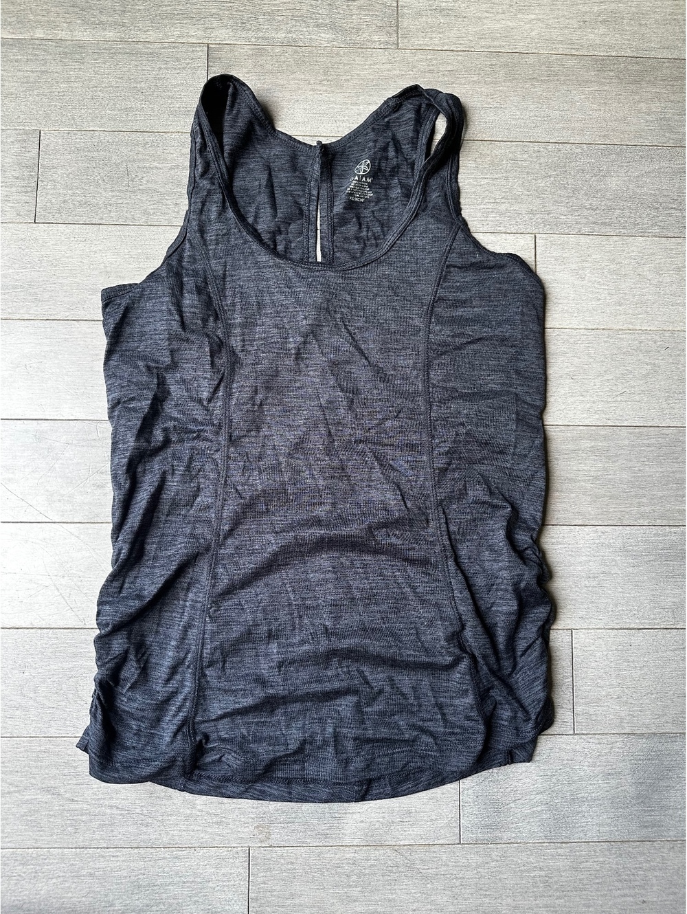 Gaiam Women's XS Heathered Gray Racerback Athletic Gum Workout Active Tank Top